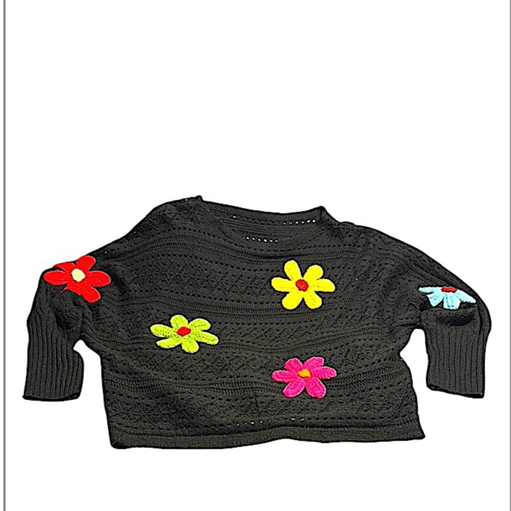 Crochet flower sweater